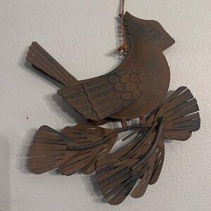 Vintage Rustic Brown Metal Bird Wall Decor